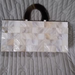 Vintage Shira leal  Mother of   pearl women's purse clutch beautiful